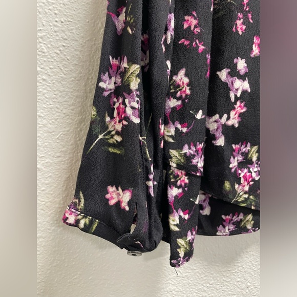 J. Jill Floral Long Sleeve Blouse Button Keyhole Back/Sleeves Lightweight Medium - Picture 4 of 8